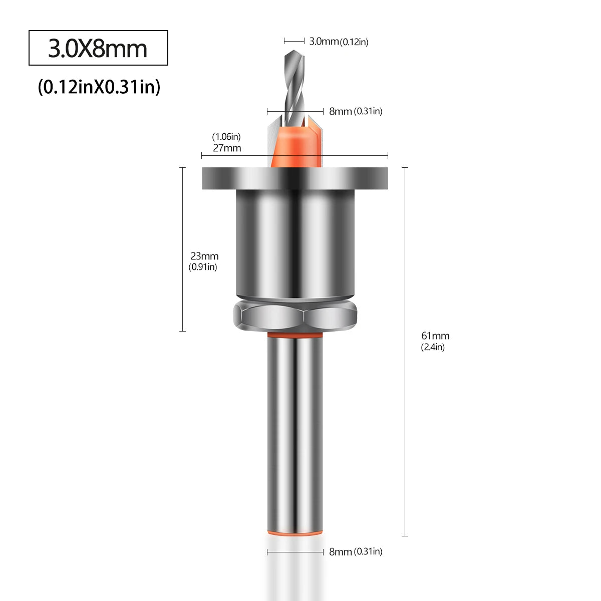 Adjustable Countersink Drill Bit – 8mm/10mm Shank, Carbide Tip