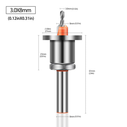 Adjustable Countersink Drill Bit – 8mm/10mm Shank, Carbide Tip