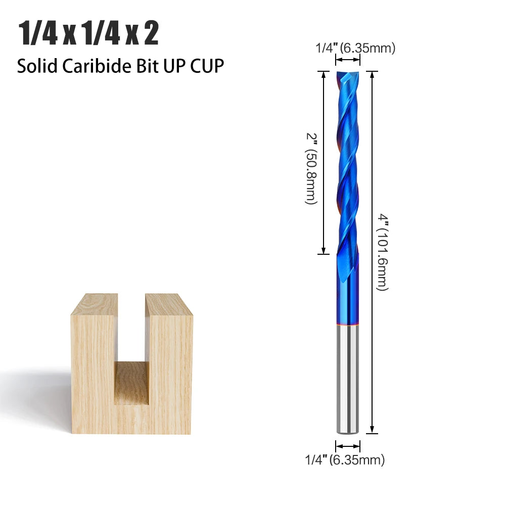1/4in shank up-cut and down-cut carbide router bit - image 8 of 15