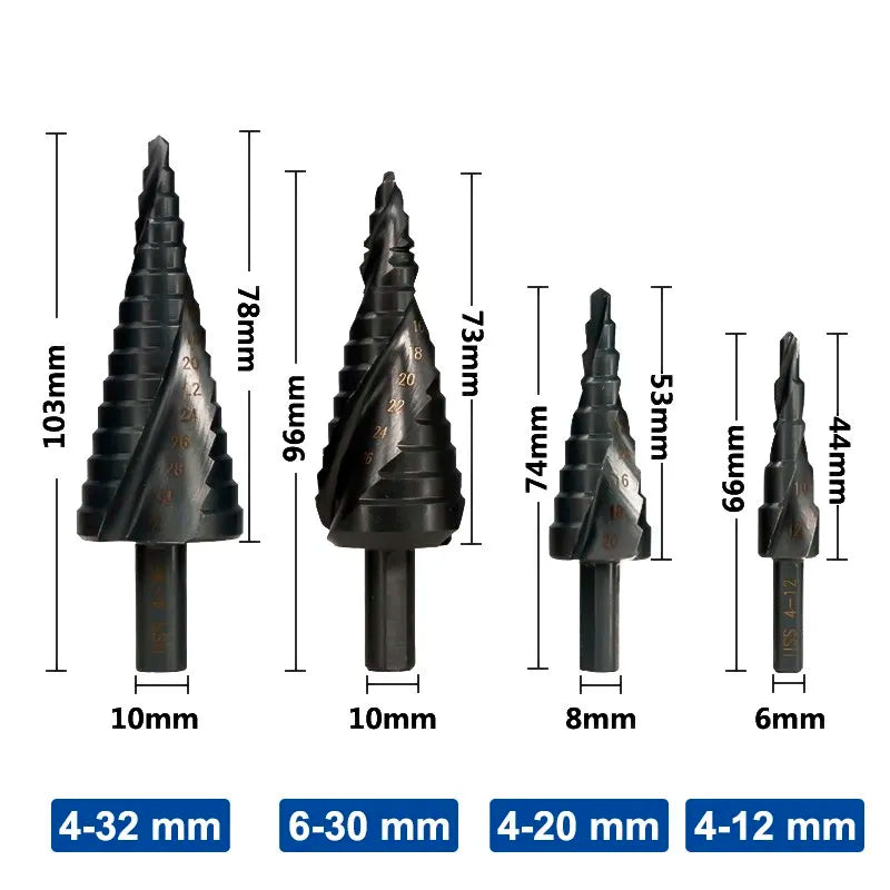 Nitride coated HSS step drill bit set - view 2