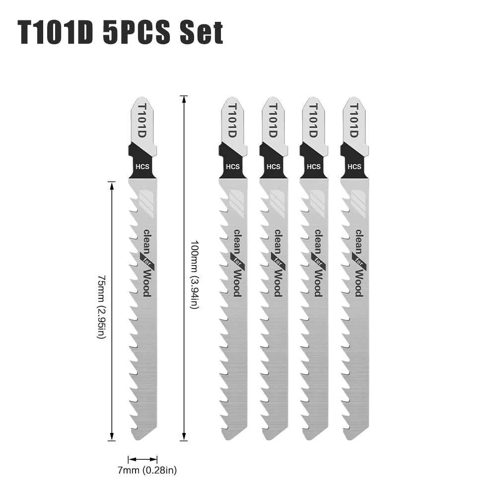 T-Shank Jigsaw Blade Set - HCS Blades for Wood, Metal & Plastic