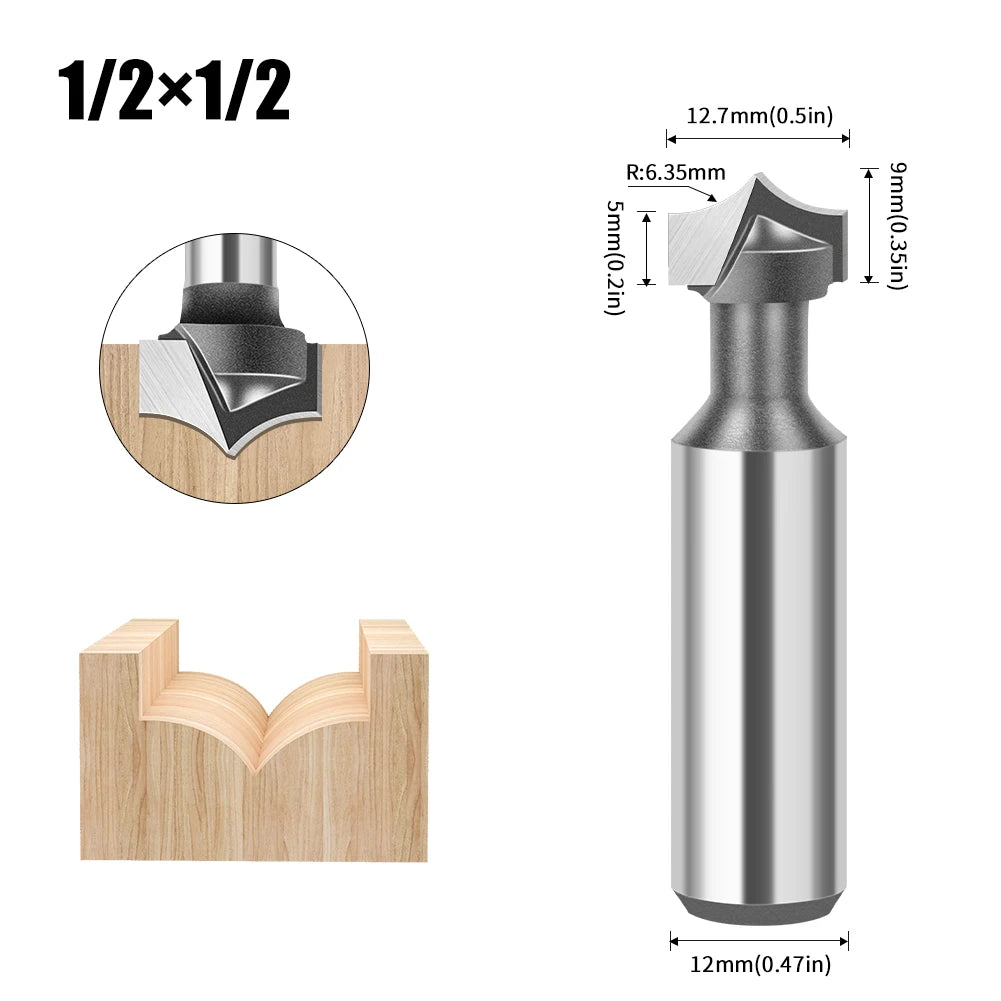 Straight flat bottom router bit with 6mm, 1/4in, 12mm and 1/2in shank - image 22 of 25