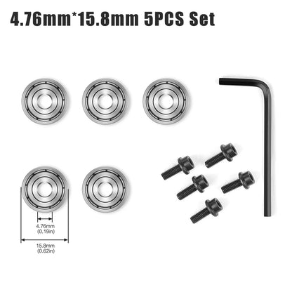 Top-Mounted Router Bit Bearings - Ball Bearing Guide Set, 4.76-12.7mm