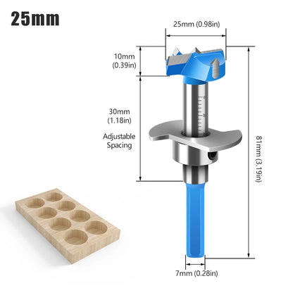 Positioning Hinge Boring Bit - 15-35mm Forstner Hole Opener Set