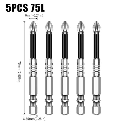 Non-Slip Magnetic Cross Head Screwdriver Bits - K5, 25-150mm Lengths
