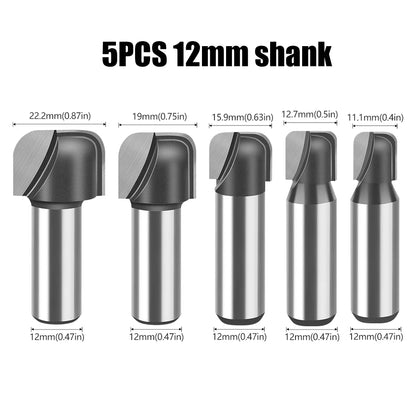 Round bottom double arc router bit with 6mm, 1/4in and 12mm shank - image 22 of 25