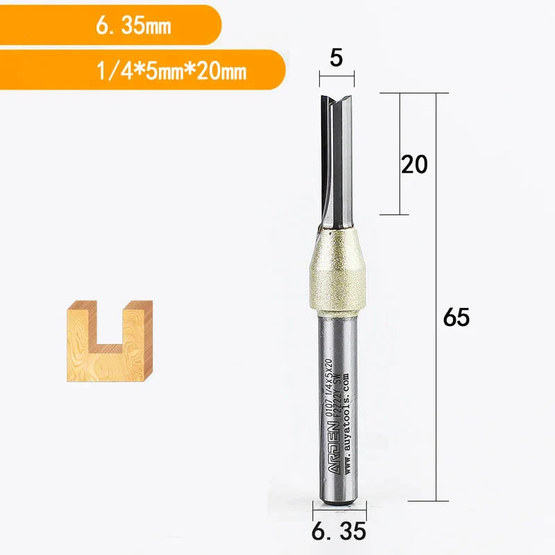 Arden Straight Router Bit - Tungsten, 1/4 Inch Shank