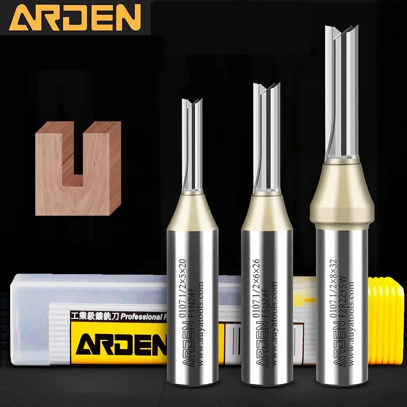 Straight router bit cutting edge close-up, tungsten carbide