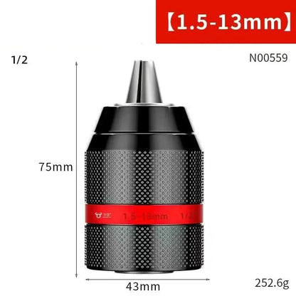 Self-Locking Keyless Metal Drill Chuck - 10mm/13mm