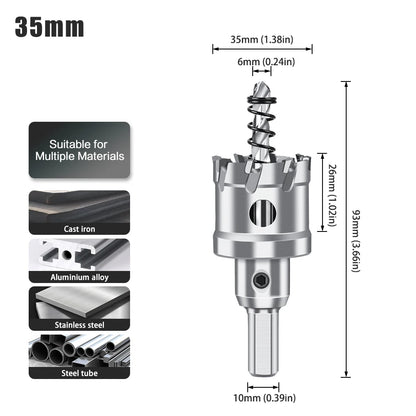 TCT Carbide Hole Saw - 12-70mm Single Cutter for Stainless Steel & Metal