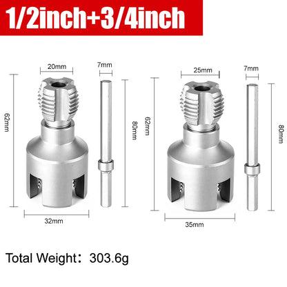 Manual Pipe Threader with Hex Fitting - DN15/DN20
