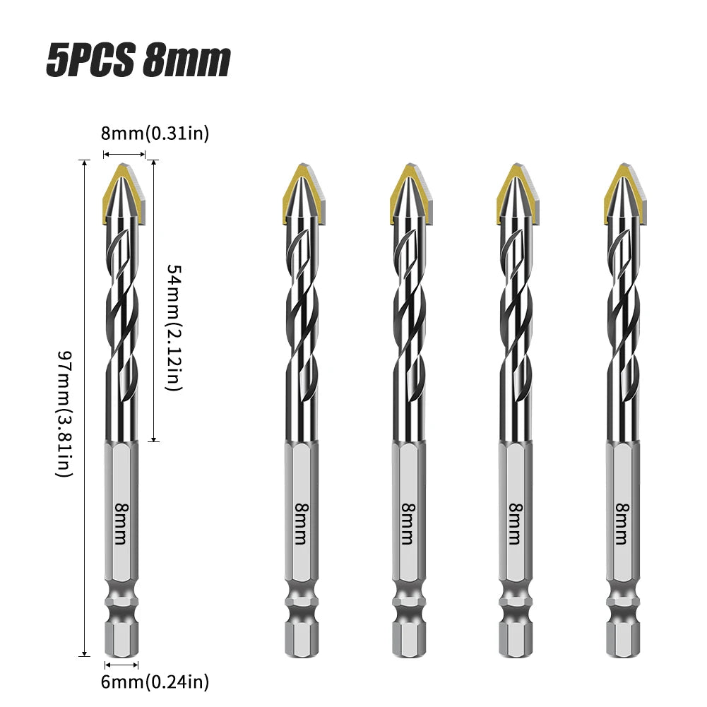 Hex Shank Core Drill Bit Set - Multi-Material Masonry Bits