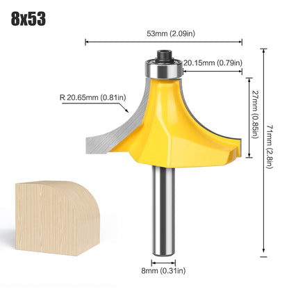 Large radius round over router bit with bearing - image 8 of 9
