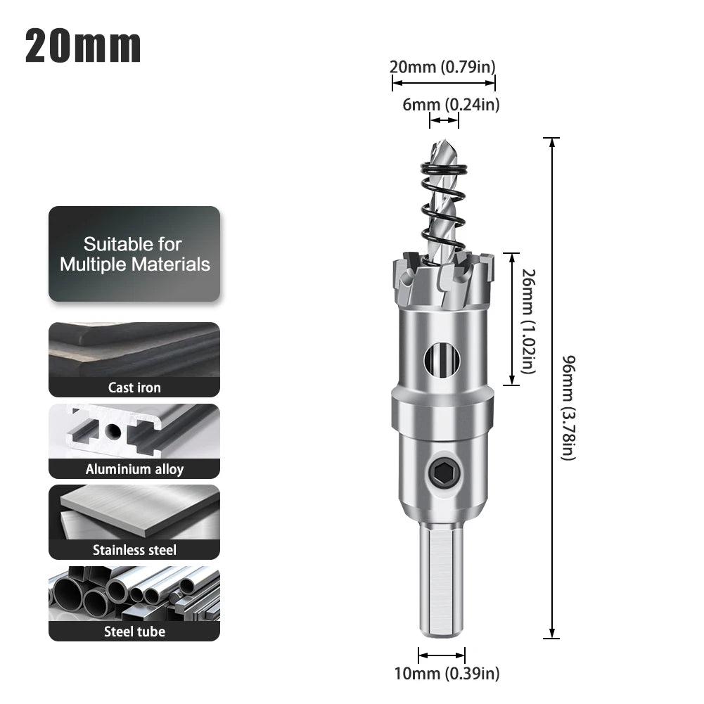 TCT Carbide Hole Saw - 12-70mm Single Cutter for Stainless Steel & Metal