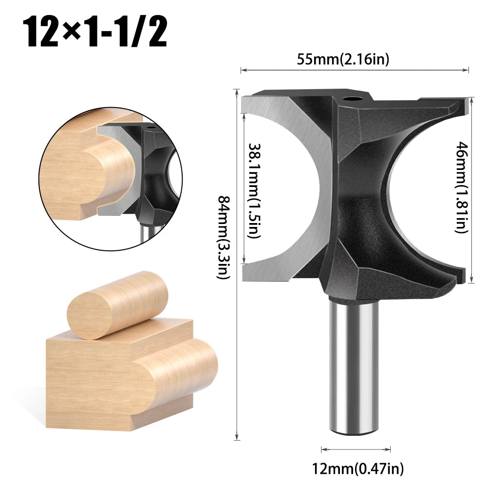 Half round side cutter router bit with 6mm and 12mm shank - image 16 of 24