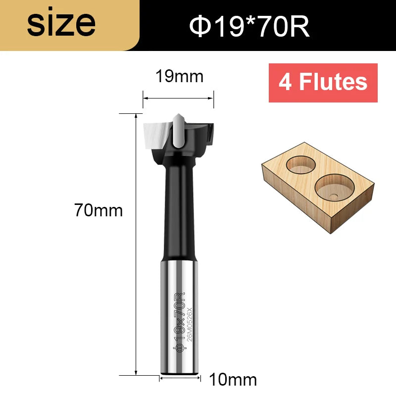 Gang Drill Bit for Wood - 10mm Shank, 70mm Long, Left & Right Rotation