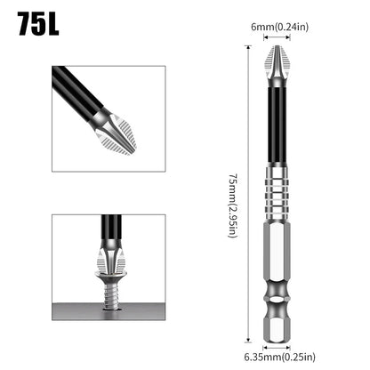 Non-Slip Magnetic Cross Head Screwdriver Bits - K5, 25-150mm Lengths
