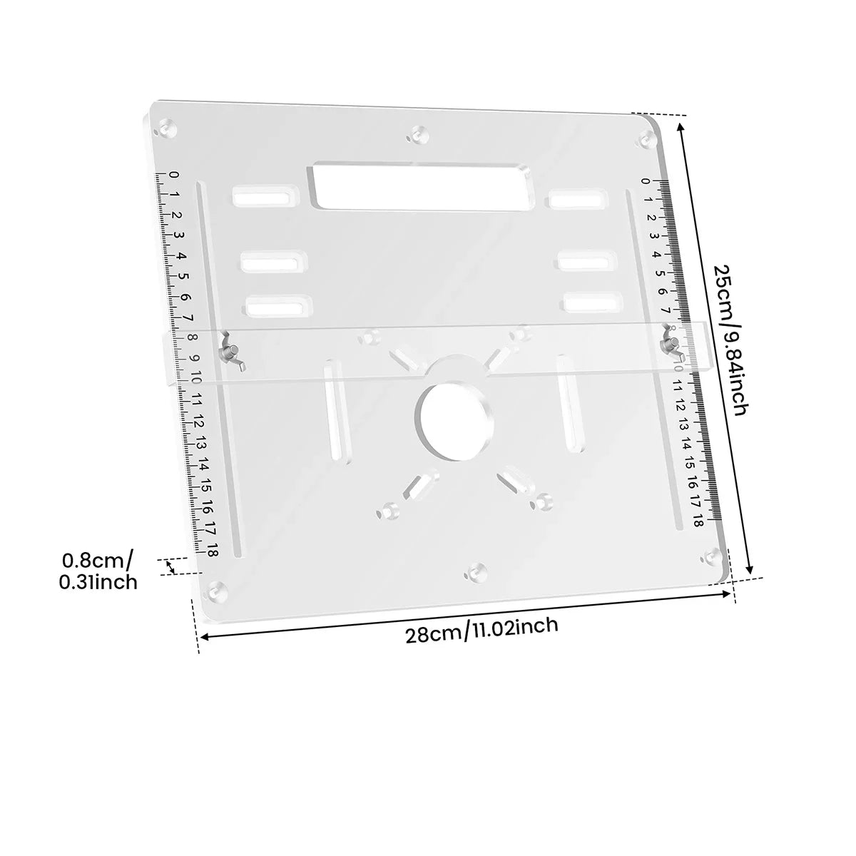 Router Table Insert Plate - Acrylic, 2 Sizes Available
