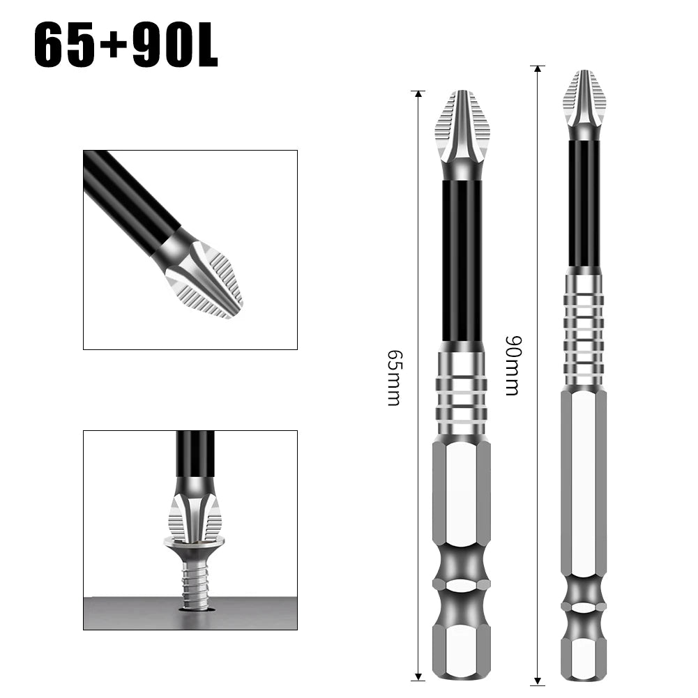 Non-Slip Magnetic Cross Head Screwdriver Bits - K5, 25-150mm Lengths