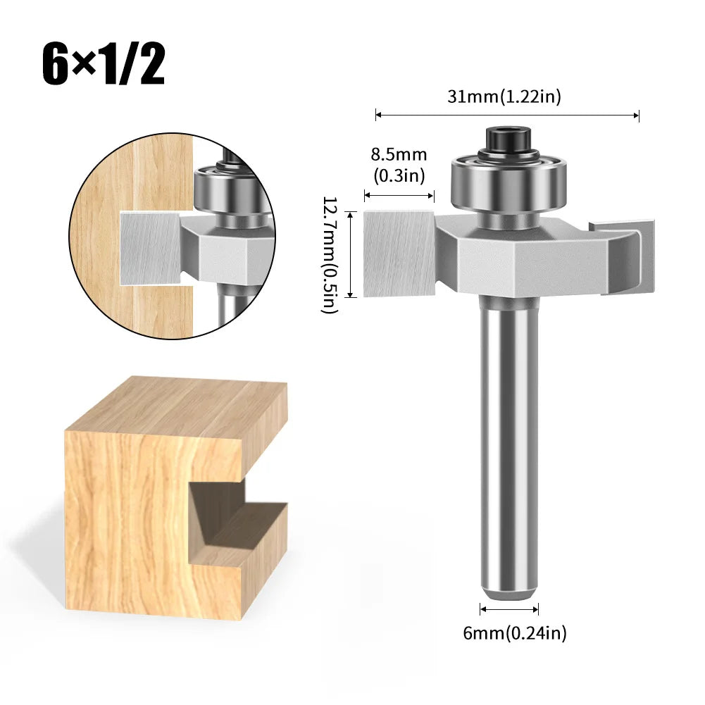 Ball T-slot router bit with 6mm and 12mm shank - image 15 of 24