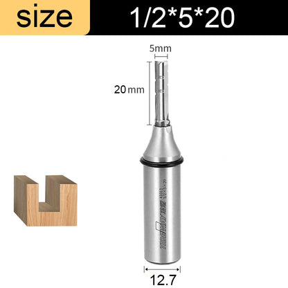 1/2in Shank 3-Flute Straight Router Bit - TCT Trimming & Slotting End Mill