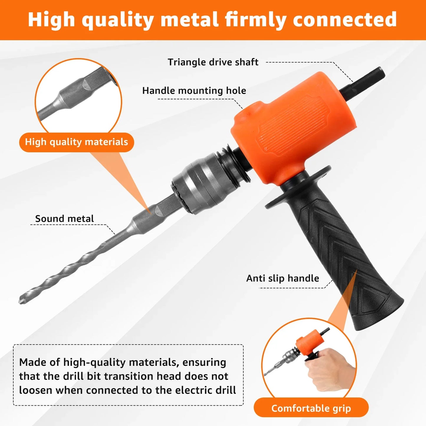 Electric Drill to Hammer Adapter - Forged Steel