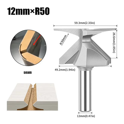 Arc bending router bit mounted in router table