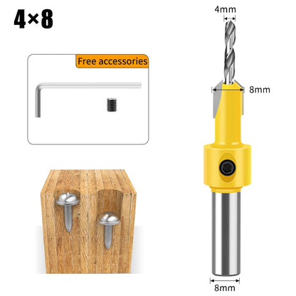 Woodworking Countersink Drill Bit – 8mm/12mm Alloy Step Drill