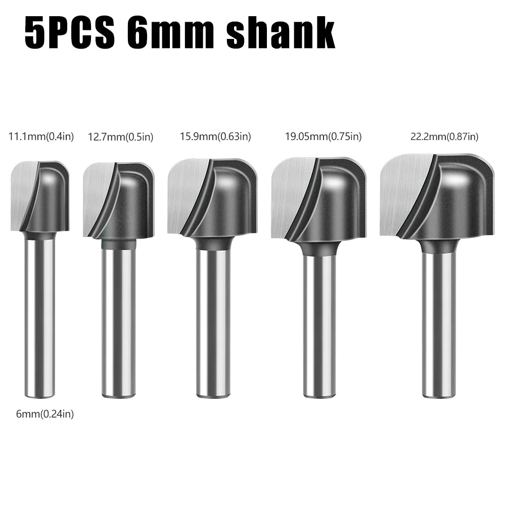 Round bottom double arc router bit with 6mm, 1/4in and 12mm shank - image 20 of 25