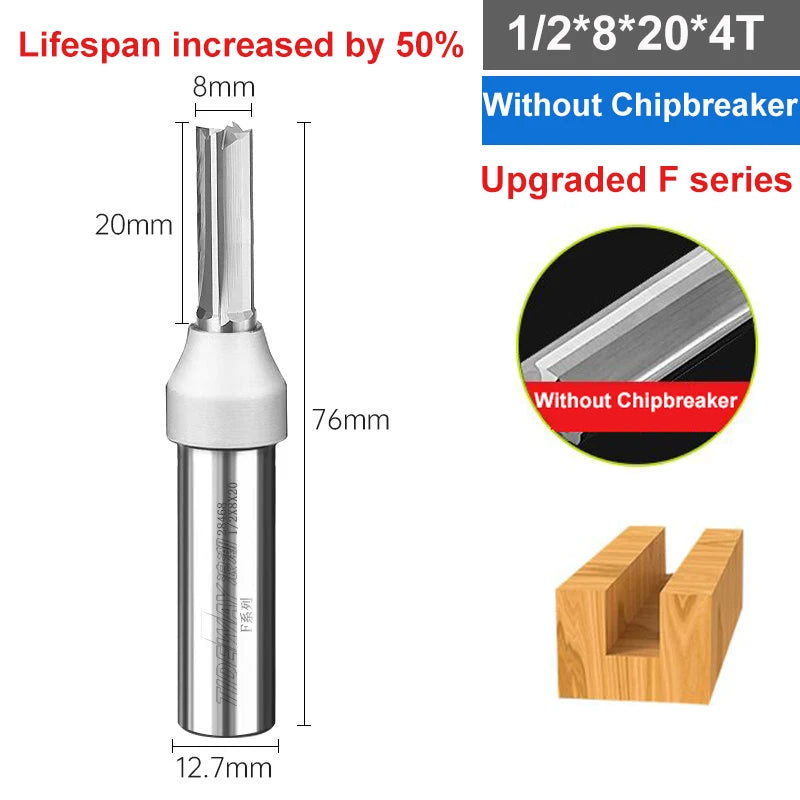 Tideway 4-Flute TCT Straight Router Bit – CNC Carbide Milling Cutter