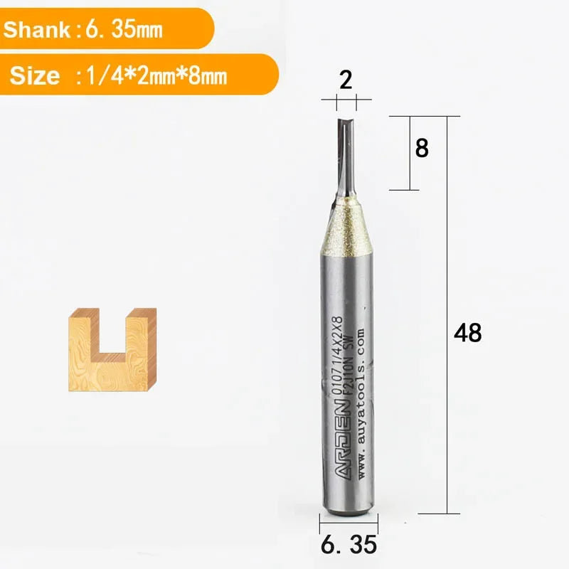 TCT Straight End Mill Router Bit - 1/4in Shank