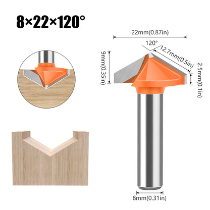 8mm shank V-groove router bit - image 11 of 16
