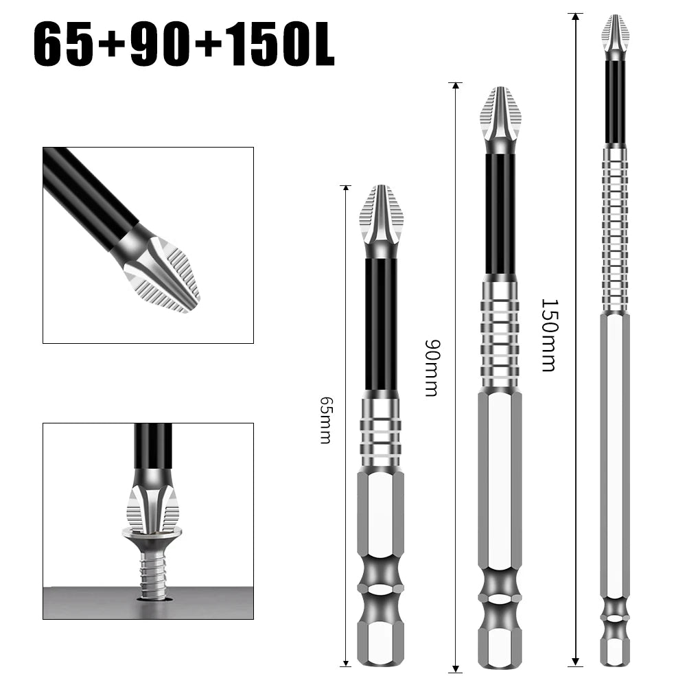 Non-Slip Magnetic Cross Head Screwdriver Bits - K5, 25-150mm Lengths