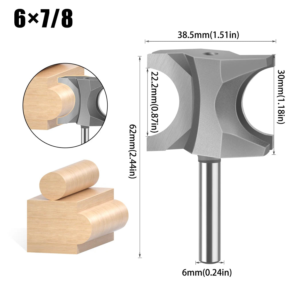 Half round side cutter router bit with 6mm and 12mm shank - image 24 of 24
