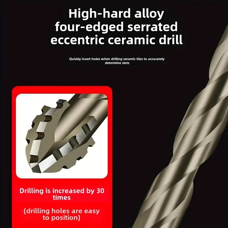 7-Piece Carbide Serrated Drill Bit Set – Dry Tile & Stone Drilling