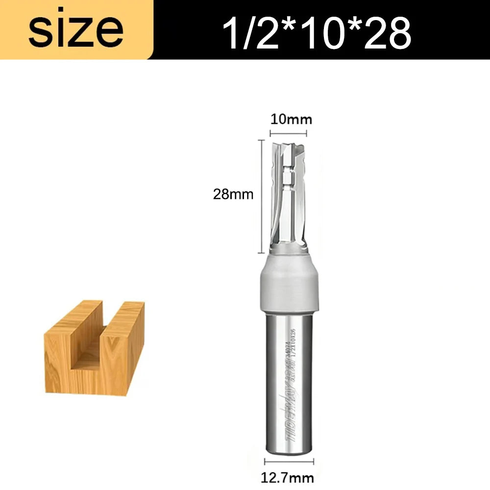 1/2in Shank 3-Flute Straight Router Bit - TCT Trimming & Slotting End Mill