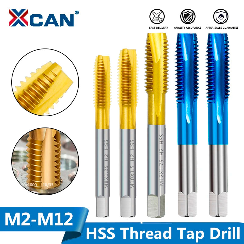 Straight flute HSS metric thread tap with TiN and nano blue coating - image 1 of 8
