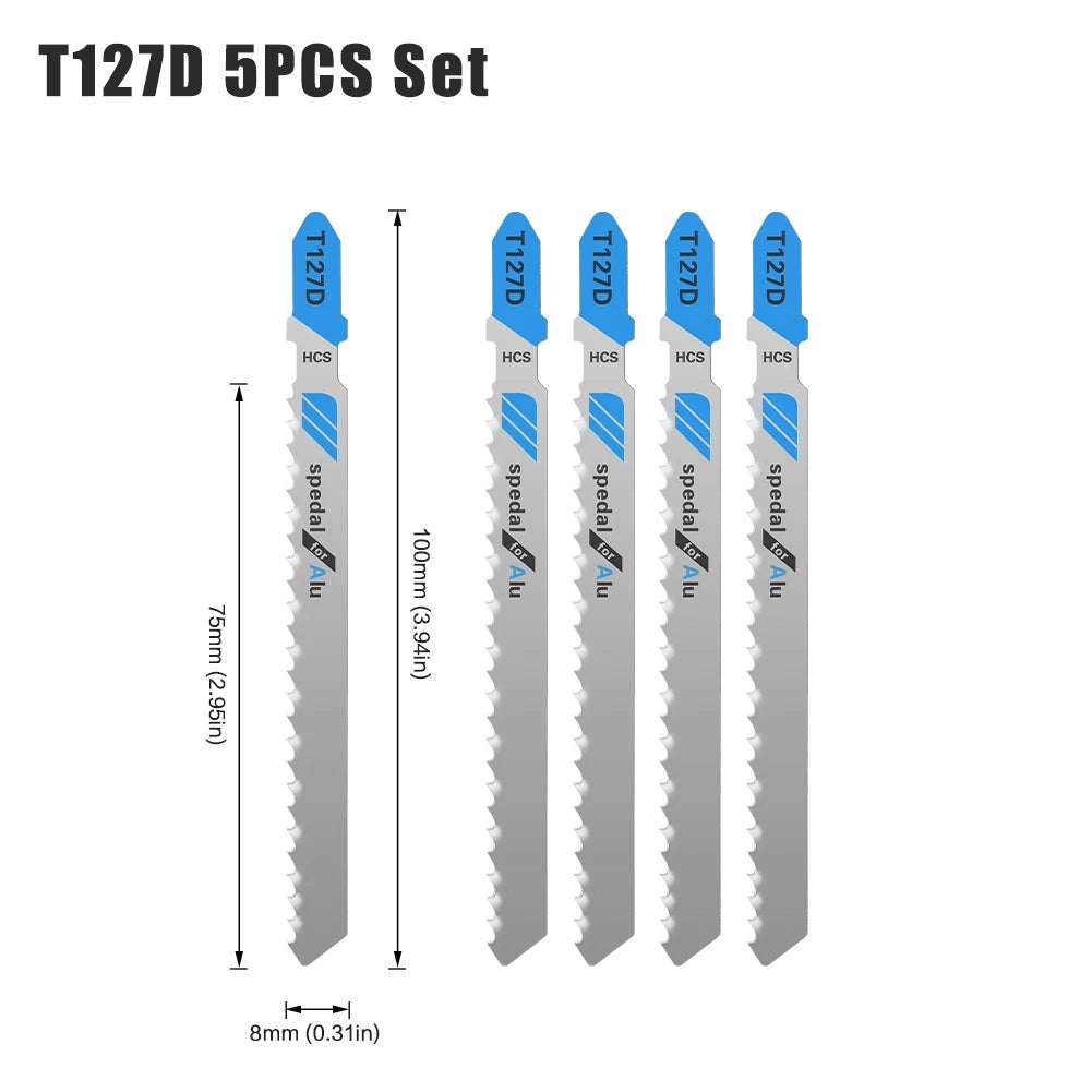 T-Shank Jigsaw Blade Set - HCS Blades for Wood, Metal & Plastic