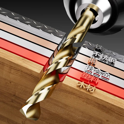 HUHAO 13-Piece Twist Drill Bit Set – HSS Titanium-Coated Metric Kit