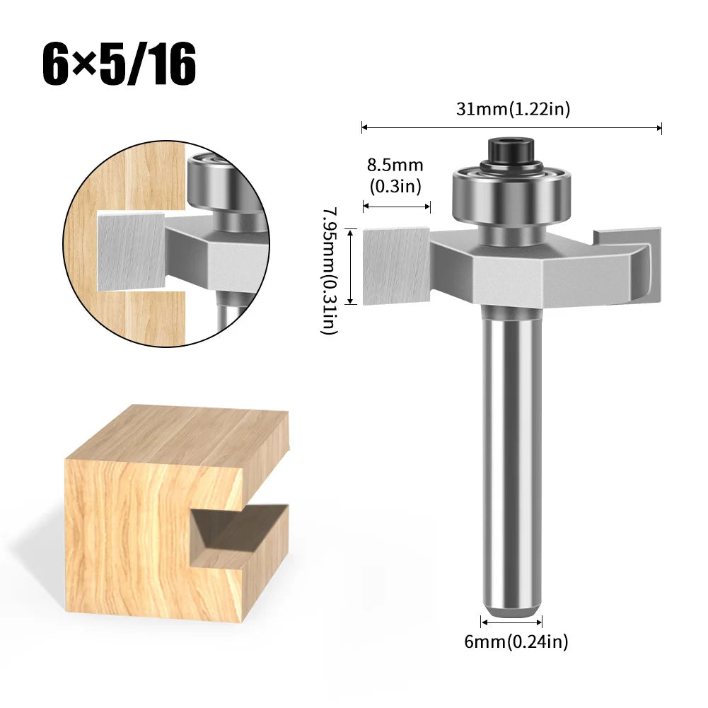 Ball T-slot router bit with 6mm and 12mm shank - image 9 of 24