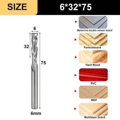 2-Flute Compression Router Bit - Up & Down Cut Carbide End Mill
