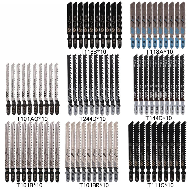 Jigsaw Blade Set - 80 Pieces, HCS/HSS, T-Shank