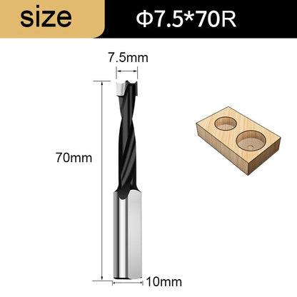 Gang Drill Bit for Wood - 10mm Shank, 70mm Long, Left & Right Rotation