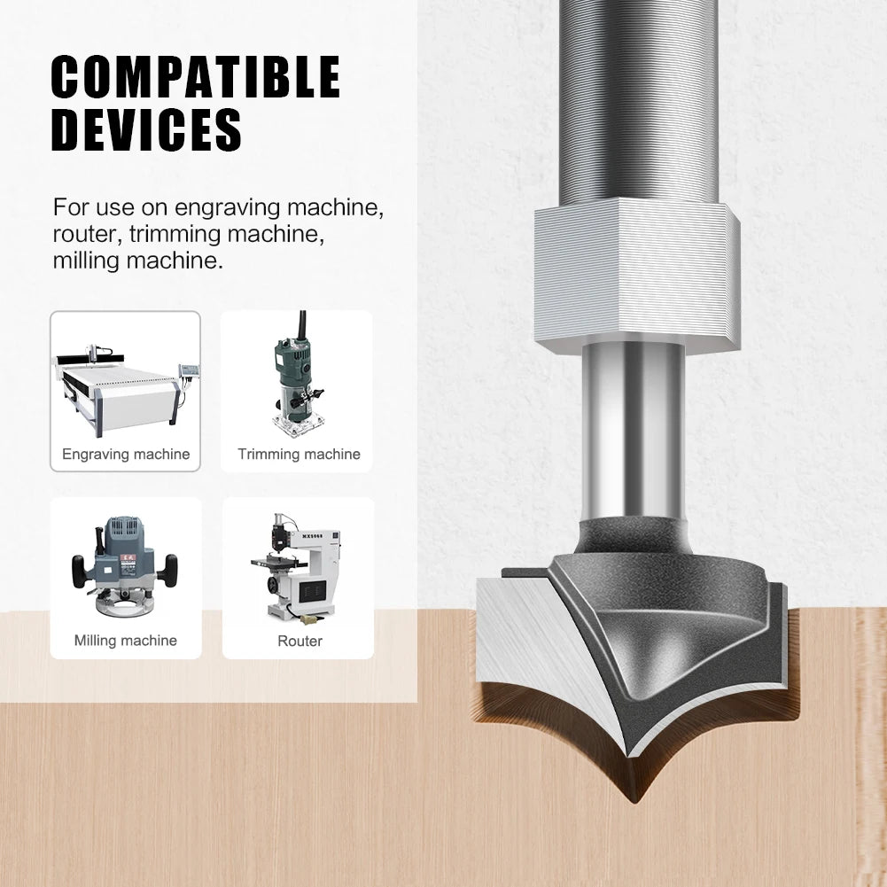 Straight flat bottom router bit with 6mm, 1/4in, 12mm and 1/2in shank - image 4 of 25