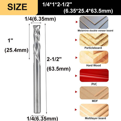 2-Flute Compression Router Bit - Up & Down Cut Carbide End Mill