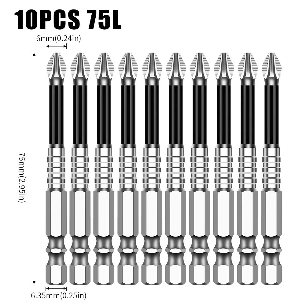 Non-Slip Magnetic Cross Head Screwdriver Bits - K5, 25-150mm Lengths