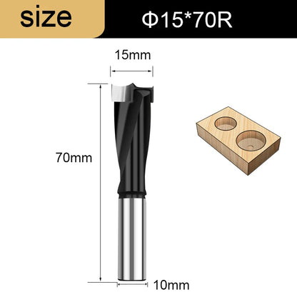 Gang Drill Bit for Wood - 10mm Shank, 70mm Long, Left & Right Rotation