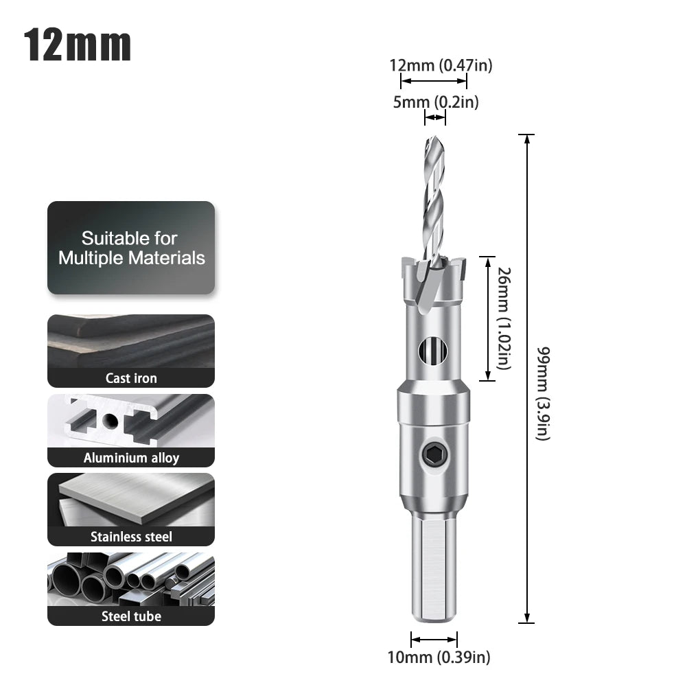 TCT Carbide Hole Saw - 12-70mm Single Cutter for Stainless Steel & Metal