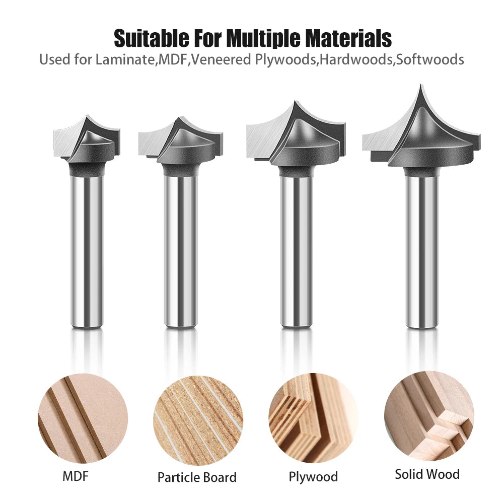 Straight flat bottom router bit with 6mm, 1/4in, 12mm and 1/2in shank - image 2 of 25