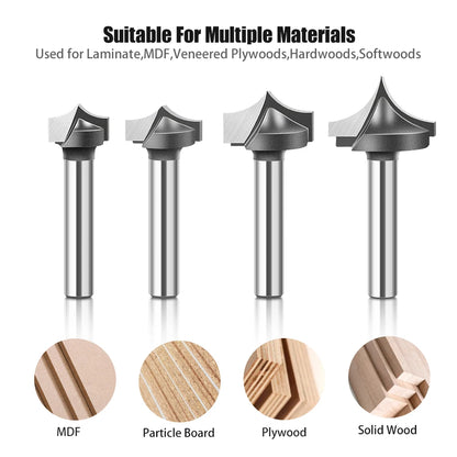 Straight flat bottom router bit with 6mm, 1/4in, 12mm and 1/2in shank - image 2 of 25